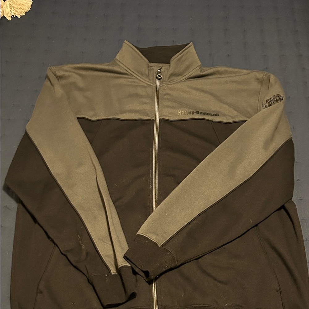 Harley-Davidson Men's Black and Olive Jacket